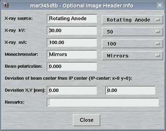 Image Header Info Window